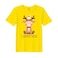 BYFT Threads Medium Yellow Polycotton T-Shirt - Christmas "Christmas Deer" Printed Design, Premium Holiday Collection