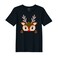 BYFT Threads Medium Black Polycotton T-Shirt - Christmas "Christmas Deer Face" Printed Design, Premium Holiday Collection