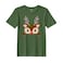 BYFT Threads Medium Forest ELF Green Polycotton T-Shirt - Christmas "Christmas Deer Face" Printed Design, Premium Holiday Collection