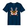 BYFT Threads XL Navy Blue Polycotton T-Shirt - Christmas "Christmas Deer Face" Printed Design, Premium Holiday Collection