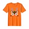 BYFT Threads Large Orange Polycotton T-Shirt - Christmas "Christmas Deer Face" Printed Design, Premium Holiday Collection