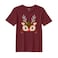BYFT Threads XL Pomegranate Polycotton T-Shirt - Christmas "Christmas Deer Face" Printed Design, Premium Holiday Collection