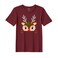 BYFT Threads XXL Pomegranate Polycotton T-Shirt - Christmas "Christmas Deer Face" Printed Design, Premium Holiday Collection