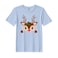 BYFT Threads XXL Sky Blue Polycotton T-Shirt - Christmas "Christmas Deer Face" Printed Design, Premium Holiday Collection