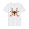 BYFT Threads Medium White Polycotton T-Shirt - Christmas "Christmas Deer Face" Printed Design, Premium Holiday Collection
