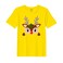 BYFT Threads XL Yellow Polycotton T-Shirt - Christmas "Christmas Deer Face" Printed Design, Premium Holiday Collection