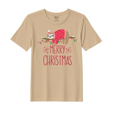 BYFT Threads XXL Beige Polycotton T-Shirt - Christmas "Christmas Koala" Printed Design, Premium Holiday Collection