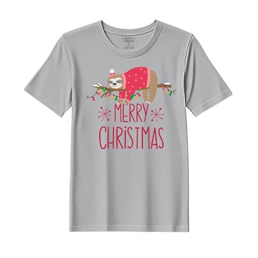 BYFT Threads XL Grey Polycotton T-Shirt - Christmas "Christmas Koala" Printed Design, Premium Holiday Collection