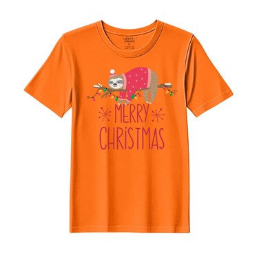 BYFT Threads XL Orange Polycotton T-Shirt - Christmas "Christmas Koala" Printed Design, Premium Holiday Collection