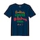 BYFT Threads Large Navy Blue Polycotton T-Shirt - Christmas "Cookies Christmas Cheer" Printed Design, Premium Holiday Collection