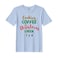 BYFT Threads XL Sky Blue Polycotton T-Shirt - Christmas "Cookies Christmas Cheer" Printed Design, Premium Holiday Collection