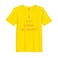 BYFT Threads Large Yellow Polycotton T-Shirt - Christmas "Eat Drink Be Merry" Printed Design, Premium Holiday Collection