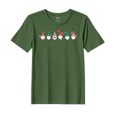 BYFT Threads XXL Forest ELF Green Polycotton T-Shirt - Christmas "ELF" Printed Design, Premium Holiday Collection