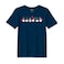 BYFT Threads Large Navy Blue Polycotton T-Shirt - Christmas "ELF" Printed Design, Premium Holiday Collection