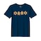BYFT Threads Large Navy Blue Polycotton T-Shirt - Christmas "Gingerbread Star" Printed Design, Premium Holiday Collection