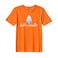 BYFT Threads Large Orange Polycotton T-Shirt - Christmas "Hello Winter" Printed Design, Premium Holiday Collection