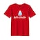 BYFT Threads XL Red Polycotton T-Shirt - Christmas "Hello Winter" Printed Design, Premium Holiday Collection