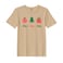 BYFT Threads Medium Beige Polycotton T-Shirt - Christmas "HO HO HO" Printed Design, Premium Holiday Collection