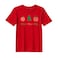 BYFT Threads XL Red Polycotton T-Shirt - Christmas "HO HO HO" Printed Design, Premium Holiday Collection
