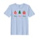BYFT Threads Medium Sky Blue Polycotton T-Shirt - Christmas "HO HO HO" Printed Design, Premium Holiday Collection