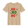 BYFT Threads XXL Beige Polycotton T-Shirt - Christmas "Ho Ho Ho toffee" Printed Design, Premium Holiday Collection