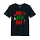 BYFT Threads Large Black Polycotton T-Shirt - Christmas "Ho Ho Ho toffee" Printed Design, Premium Holiday Collection
