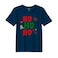 BYFT Threads XXL Navy Blue Polycotton T-Shirt - Christmas "Ho Ho Ho toffee" Printed Design, Premium Holiday Collection