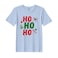 BYFT Threads XL Sky Blue Polycotton T-Shirt - Christmas "Ho Ho Ho toffee" Printed Design, Premium Holiday Collection