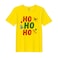 BYFT Threads Large Yellow Polycotton T-Shirt - Christmas "Ho Ho Ho toffee" Printed Design, Premium Holiday Collection