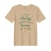 BYFT Threads Medium Beige Polycotton T-Shirt - Christmas "I left my ugly Christmas sweater at home" Printed Design, Premium Holiday Collection