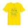 BYFT Threads Large Yellow Polycotton T-Shirt - Christmas "I left my ugly Christmas sweater at home" Printed Design, Premium Holiday Collection