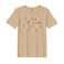 BYFT Threads Large Beige Polycotton T-Shirt - Christmas "I run of Coffee and Christmas Cheer" Printed Design, Premium Holiday Collection