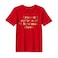 BYFT Threads Medium Red Polycotton T-Shirt - Christmas "I run of Coffee and Christmas Cheer" Printed Design, Premium Holiday Collection