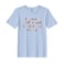 BYFT Threads Large Sky Blue Polycotton T-Shirt - Christmas "I run of Coffee and Christmas Cheer" Printed Design, Premium Holiday Collection