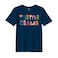 BYFT Threads Large Navy Blue Polycotton T-Shirt - Christmas "Mama Claus" Printed Design, Premium Holiday Collection