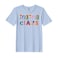 BYFT Threads Large Sky Blue Polycotton T-Shirt - Christmas "Mama Claus" Printed Design, Premium Holiday Collection