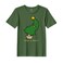 BYFT Threads Large Forest ELF Green Polycotton T-Shirt - Christmas "Merry &amp; Bright" Printed Design, Premium Holiday Collection
