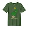 BYFT Threads XL Forest ELF Green Polycotton T-Shirt - Christmas "Merry &amp; Bright" Printed Design, Premium Holiday Collection