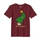 BYFT Threads Large Pomegranate Polycotton T-Shirt - Christmas "Merry &amp; Bright" Printed Design, Premium Holiday Collection