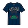 BYFT Threads XL Navy Blue Polycotton T-Shirt - Christmas "Merry Holidays" Printed Design, Premium Holiday Collection
