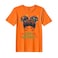 BYFT Threads Large Orange Polycotton T-Shirt - Christmas "Merry Holidays" Printed Design, Premium Holiday Collection