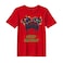 BYFT Threads XL Red Polycotton T-Shirt - Christmas "Merry Holidays" Printed Design, Premium Holiday Collection