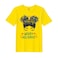 BYFT Threads Medium Yellow Polycotton T-Shirt - Christmas "Merry Holidays" Printed Design, Premium Holiday Collection