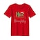BYFT Threads XXL Red Polycotton T-Shirt - Christmas "Nice untill proven Naughty" Printed Design, Premium Holiday Collection
