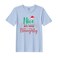 BYFT Threads XL Sky Blue Polycotton T-Shirt - Christmas "Nice untill proven Naughty" Printed Design, Premium Holiday Collection