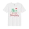 BYFT Threads XL White Polycotton T-Shirt - Christmas "Nice untill proven Naughty" Printed Design, Premium Holiday Collection