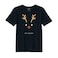 BYFT Threads Large Black Polycotton T-Shirt - Christmas "Oh dear" Printed Design, Premium Holiday Collection