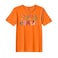 BYFT Threads Large Orange Polycotton T-Shirt - Christmas "Papa Claus" Printed Design, Premium Holiday Collection