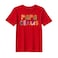 BYFT Threads Medium Red Polycotton T-Shirt - Christmas "Papa Claus" Printed Design, Premium Holiday Collection