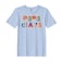 BYFT Threads XL Sky Blue Polycotton T-Shirt - Christmas "Papa Claus" Printed Design, Premium Holiday Collection